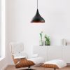 Modern Black Chandelier, Metal Body, 41 cm Diameter
