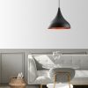 Modern Black Chandelier, Metal Body, 41 cm Diameter