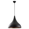 Modern Black Chandelier, Metal Body, 41 cm Diameter