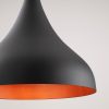 Modern Black Chandelier, Metal Body, 41 cm Diameter