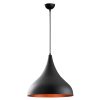 Modern Black Chandelier, Metal Body, 41 cm Diameter