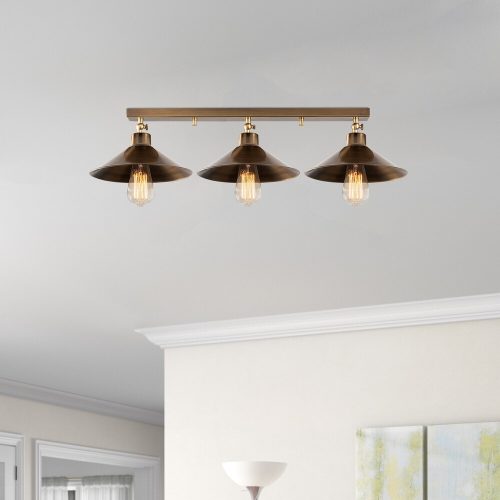 Vintage Industrial Chandelier, Metal Body, 80x24cm