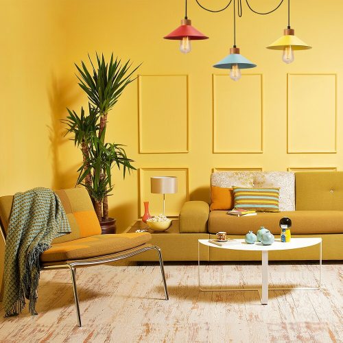Modern Chandelier with Metal Body & Wooden Base, 114x24cm