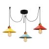 Modern Chandelier with Metal Body & Wooden Base, 114x24cm