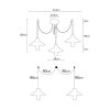Modern Chandelier with Metal Body & Wooden Base, 114x24cm