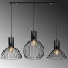 Modern Black Chandelier, Iron Body, Adjustable Height