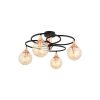 Modern Industrial Chandelier, Black & Bronze, 31cm