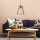 Industrial Chandelier, Walnut & Black, Adjustable Height