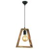 Industrial Chandelier, Walnut & Black, Adjustable Height