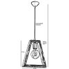 Industrial Chandelier, Walnut & Black, Adjustable Height