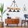 Rustic Chandelier, Walnut & Black, Adjustable Height, 75 cm