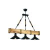 Rustic Chandelier, Walnut & Black, Adjustable Height, 75 cm