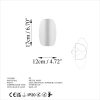 Chrome Wall Lamp, Metal Body, LED 1W, 17x12x13 cm