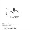 Elegant Black Chandelier, Metal Body, 41cm Width | SMD LED, IP20, Modern Design