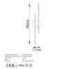 Elegant Gold Wall Lamp, Metal Body, 86 cm Height | LED 16W 3000K | Modern Design for Home & Office