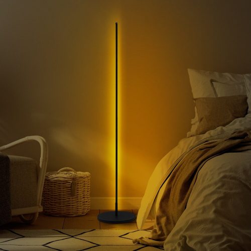 Elegant Black Floor Lamp, 153 cm Height | Metal Body, LED 36W