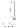 Elegant Black Floor Lamp, 153 cm Height | Metal Body, LED 36W