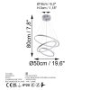 Elegant Grey Chandelier, Metal Body, 50cm | LED 28W