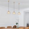Modern Shiny Gold Chandelier, Adjustable Height, 28x126 cm