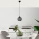 Modern Black Chandelier, Metal Body, Adjustable Height