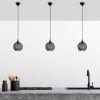 Modern Black Chandelier, Metal Body, Adjustable Height