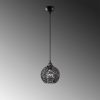 Modern Black Chandelier, Metal Body, Adjustable Height