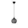 Modern Black Chandelier, Metal Body, Adjustable Height