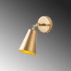 Gold Metal Wall Lamp, E27 Socket, 10x26x21 cm | Glam & Scandinavian Design
