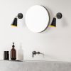 Industrial Wall Lamp, Black & Gold, E27 Socket, 10x26cm