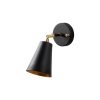 Industrial Wall Lamp, Black & Gold, E27 Socket, 10x26cm