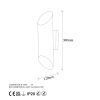 Modern White Wall Lamp, Metal Body, 8x12x30 cm | IP20