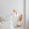 Elegant Gold Wall Lamp, Metal & Glass, 15x21x27 cm
