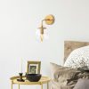 Elegant Gold Wall Lamp, Metal & Glass, 15x21x27 cm