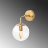 Elegant Gold Wall Lamp, Metal & Glass, 15x21x27 cm