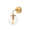 Elegant Gold Wall Lamp, Metal & Glass, 15x21x27 cm