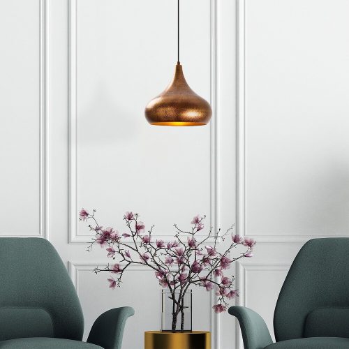 Elegant Copper Chandelier, Adjustable Height, 26x26 cm