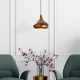 Elegant Copper Chandelier, Adjustable Height, 26x26 cm