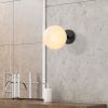 Opviq, 942FLG2110, Modern Wall Lamp, Black & Cream, 15 x 15 cm | Metal Body, Glass Cap, IP20 | Stylish Industrial & Scandinavian Design for Home Decor
