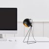 Modern Black & Gold Table Lamp, Metal Body, 28x15x45 cm