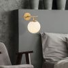 Modern Shiny Gold Wall Lamp, Metal & Glass, 15x24 cm
