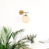 Modern Shiny Gold Wall Lamp, Metal & Glass, 15x24 cm