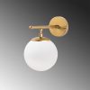 Modern Shiny Gold Wall Lamp, Metal & Glass, 15x24 cm