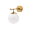 Modern Shiny Gold Wall Lamp, Metal & Glass, 15x24 cm