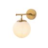 Modern Shiny Gold Wall Lamp, Metal & Glass, 15x24 cm