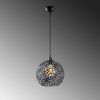 Modern Black Chandelier, Metal Body, Adjustable Height