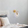 Modern Shiny Gold Wall Lamp, Metal & Glass, 15x24 cm