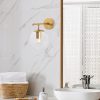 Modern Shiny Gold Wall Lamp, Metal & Glass, 15x24 cm
