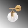 Modern Shiny Gold Wall Lamp, Metal & Glass, 15x24 cm