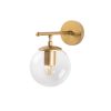 Modern Shiny Gold Wall Lamp, Metal & Glass, 15x24 cm