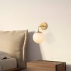 Elegant Gold Wall Lamp, Metal & Glass, 15x21x27 cm